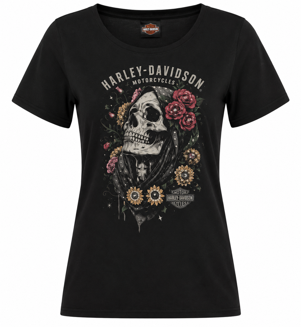 Harley-Davidson® Women's Coronet Scoop Neck T-Shirt | Black