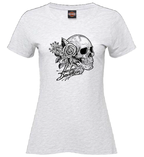 Joe Rascal x Harley-Davidson® Reverence Women’s Short Sleeve T-Shirt – Heather White