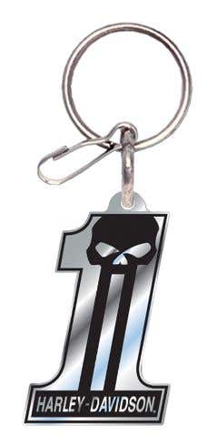 HARLEY-DAVIDSON KEY CHAIN ENAMEL DARK CUSTOM