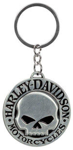 HARLEY-DAVIDSON KEY CHAIN DOMED SKULL METAL KEY CHAIN