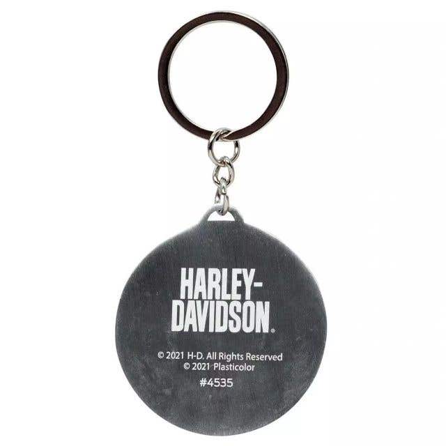 HARLEY-DAVIDSON KEY CHAIN DOMED SKULL METAL KEY CHAIN