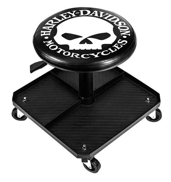 HARLEY-DAVIDSON SHOP STOOL PNEUMATIC SKULL