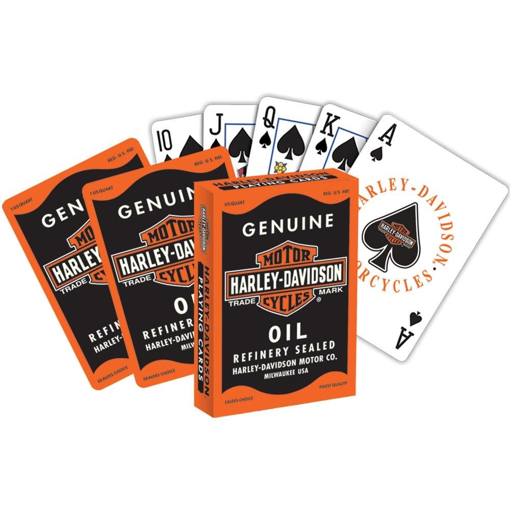 HARLEY-DAVIDSON OIL CAN PLAYING CARDS