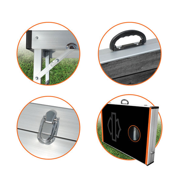 Harley-Davidson® Stealth Bar & Shield Cornhole Yard Game – Outdoor Bean Bag Toss Boards & 8 Bags