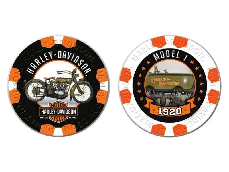 HARLEY-DAVIDSON VINTAGE SERIES 5 - 1920 MODEL J COLLECTIBLE POKER CHIPS