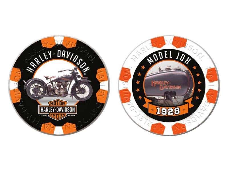 HARLEY-DAVIDSON VINTAGE SERIES 6 - 1928 MODEL JDH COLLECTIBLE POKER CHIPS
