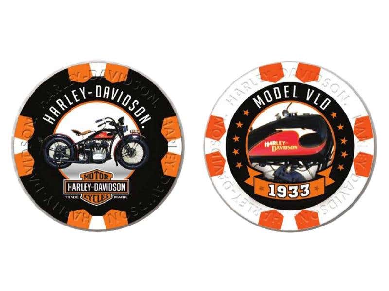 HARLEY-DAVIDSON VINTAGE SERIES 7 - 1933 MODEL VLD COLLECTIBLE POKER CHIPS