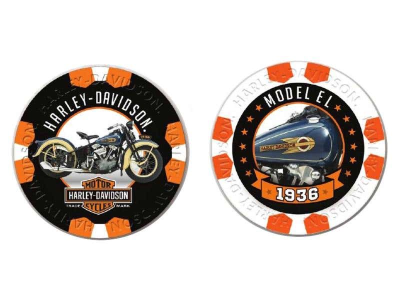 HARLEY-DAVIDSON VINTAGE SERIES 8 - 1936 MODEL EL COLLECTIBLE POKER CHIPS