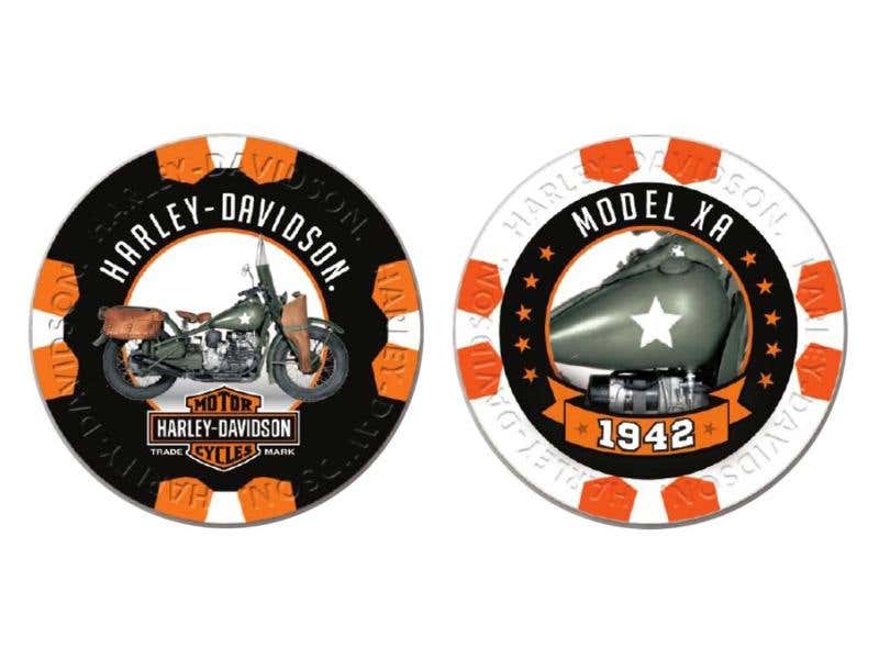 HARLEY-DAVIDSON VINTAGE SERIES 9 - 1942 MODEL XA COLLECTIBLE POKER CHIPS