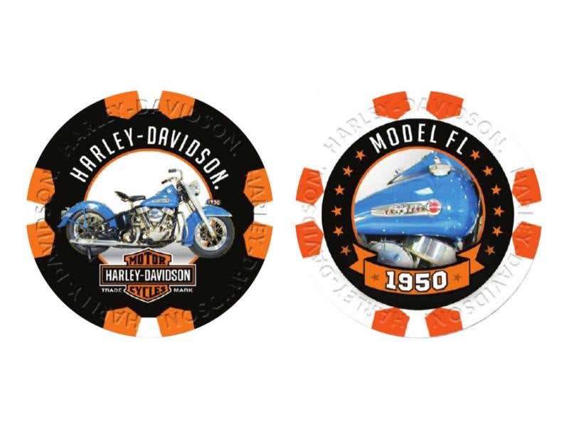 HARLEY-DAVIDSON VINTAGE SERIES 11 - 1950 MODEL FL COLLECTIBLE POKER CHIPS