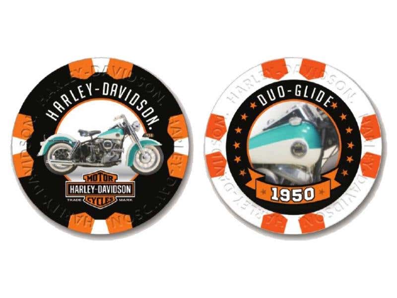 HARLEY-DAVIDSON VINTAGE SERIES 12 - 1950 DUO-GLIDE COLLECTIBLE POKER CHIPS
