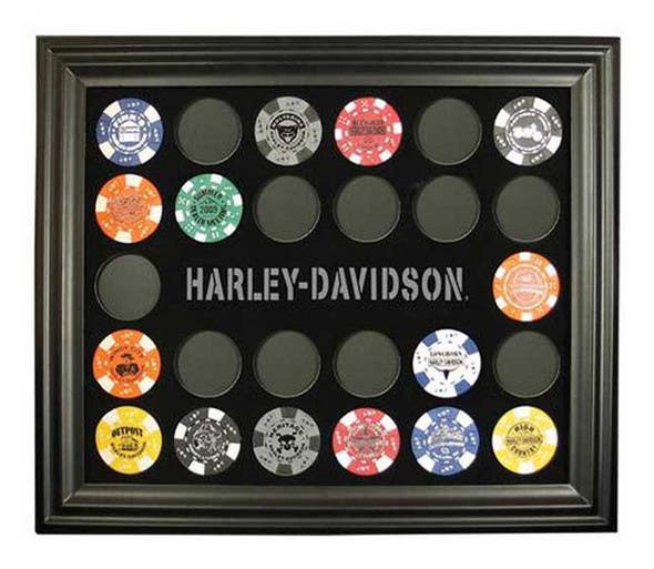 HARLEY-DAVIDSON POKER CHIP COLLECTORS FRAME