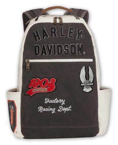 HARLEY-DAVIDSON HARLEY-DAVIDSON VARSITY VINTAGE BACKPACK DURABLE CANVAS