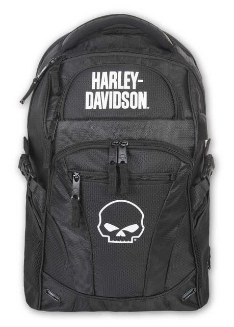 HARLEY-DAVIDSON HARLEY-DAVIDSON  WILLIE G SKULL LOGO RENEGADE LIGHTWEIGHT BACKPACK - BLACK