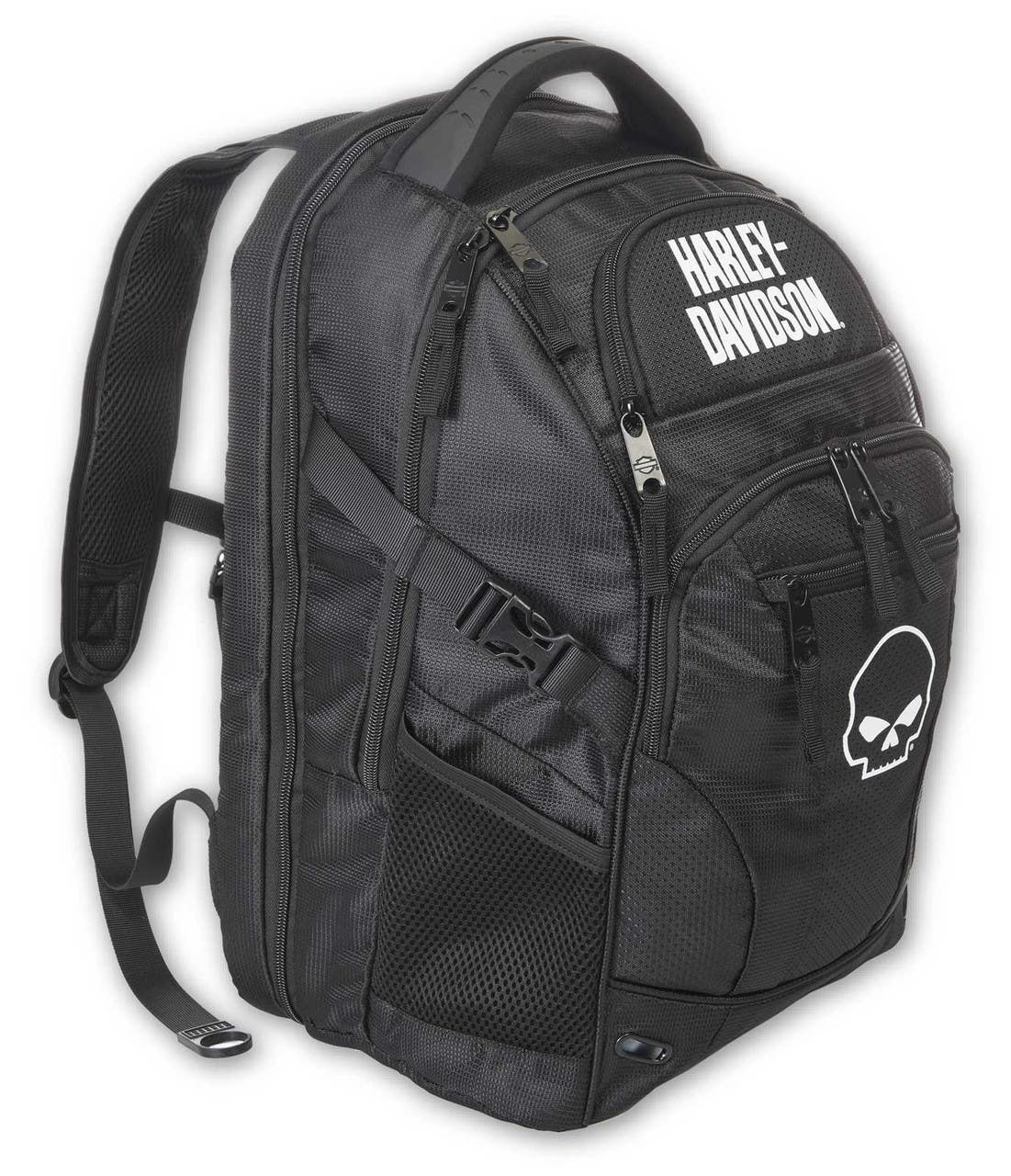 HARLEY-DAVIDSON HARLEY-DAVIDSON  WILLIE G SKULL LOGO RENEGADE LIGHTWEIGHT BACKPACK - BLACK