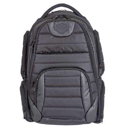 HARLEY-DAVIDSON QUILTED MULTI-ZIPPERED POCKET BACKPACK