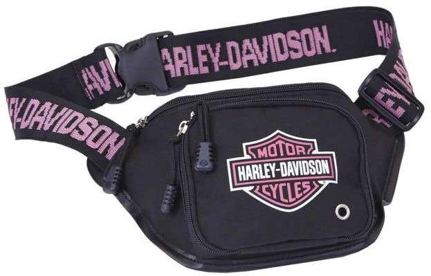 HARLEY-DAVIDSON PINK BAR & SHIELD LOGO BELT BAG WATER-RESISTANT