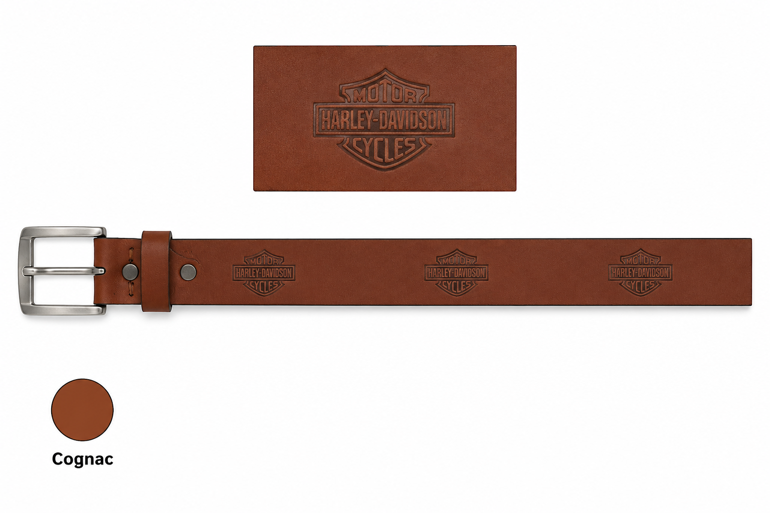 Harley-Davidson Bar & Shield Repeat Belt Cognac