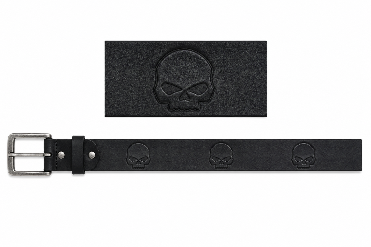 Harley-Davidson Skull Repeat Belt Black