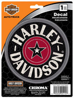 HARLEY-DAVIDSON DISTRESSED CIRCLE STAR 6X8 DECAL