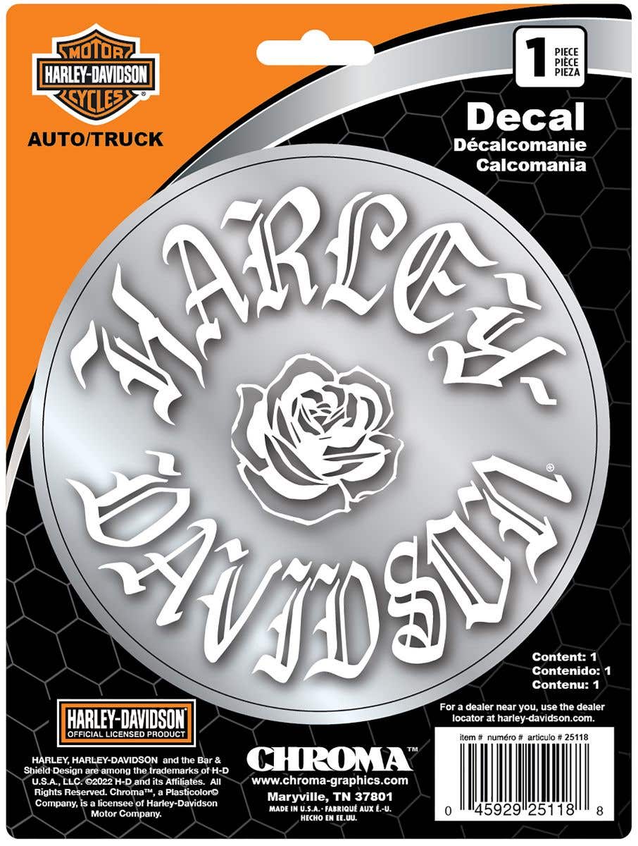 HARLEY-DAVIDSON ROSE 6X8 DECAL