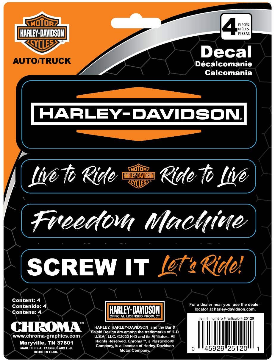 HARLEY-DAVIDSON 4-PIECE SAYINGS 6X8 DECAL