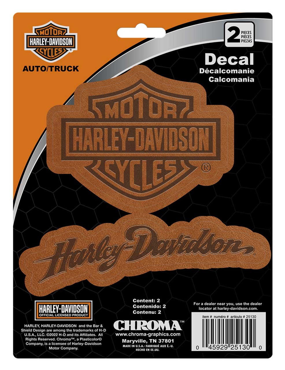 HARLEY-DAVIDSON BAR & SHIELD LEATHER LOOK 6X8 DECAL