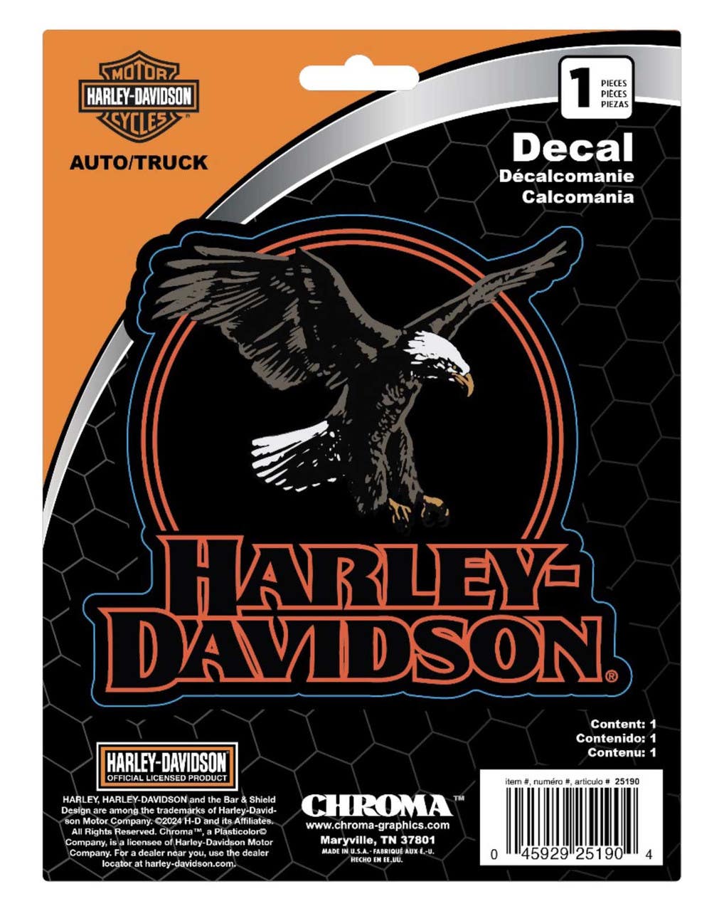 HARLEY-DAVIDSON CIRCLE EAGLE H-D TEXT GRAPHIC VINYL DECAL