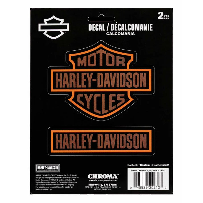 Harley-Davidson Bar & Shield 2-Piece Text Logo Vinyl Decal 6″×8″ – Weather-Resistant Sticker for Bikes, Gear & Vehicles