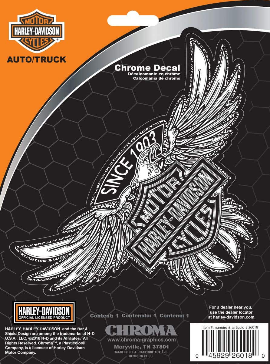 HARLEY-DAVIDSON EAGLE WITH BAR & SHIELD 6 X 8 DECAL