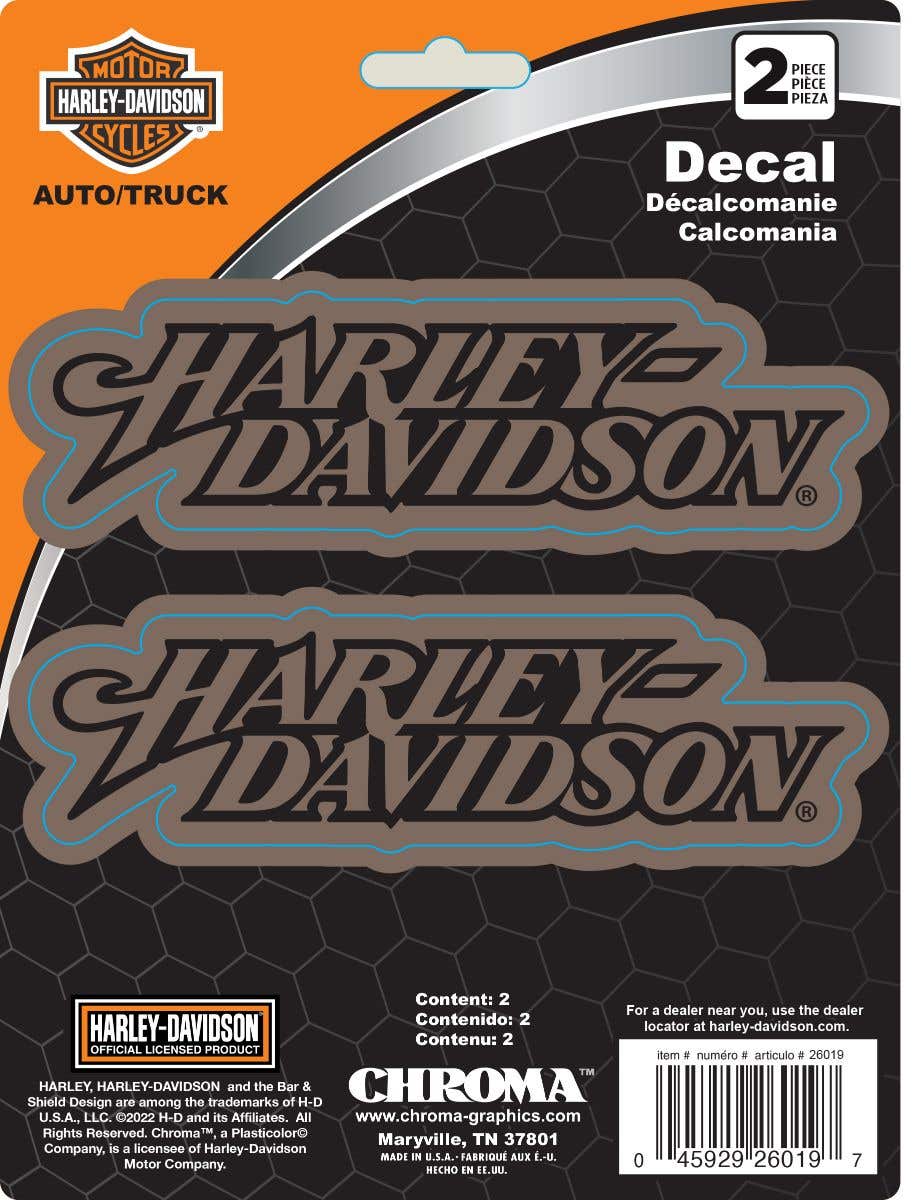 HARLEY-DAVIDSON TEXT IN BRONZE 2-PC 6X8 DECAL