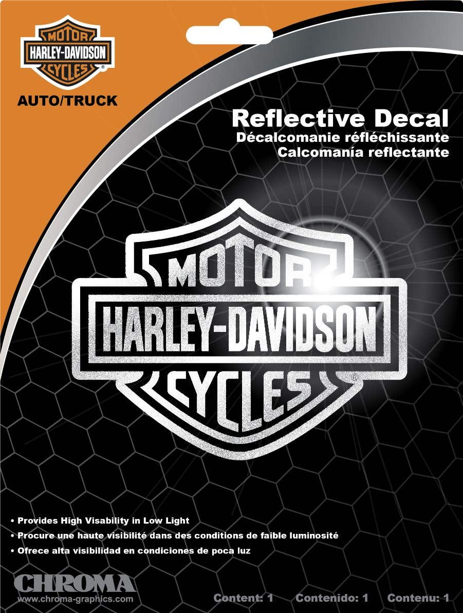 HARLEY-DAVIDSON REFLECTIVE DECAL 6 X 8