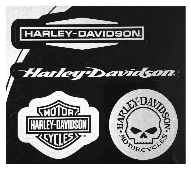 HARLEY-DAVIDSON 4-PIECE REFLECTIVE LOGOS - 4 PACK - 6 X 8 IN DECALS