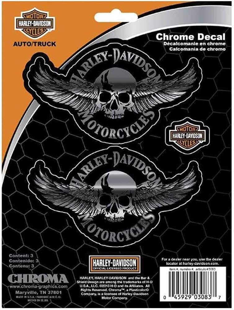 HARLEY-DAVIDSON SKULL WITH WINGS 6 X 8 DECAL
