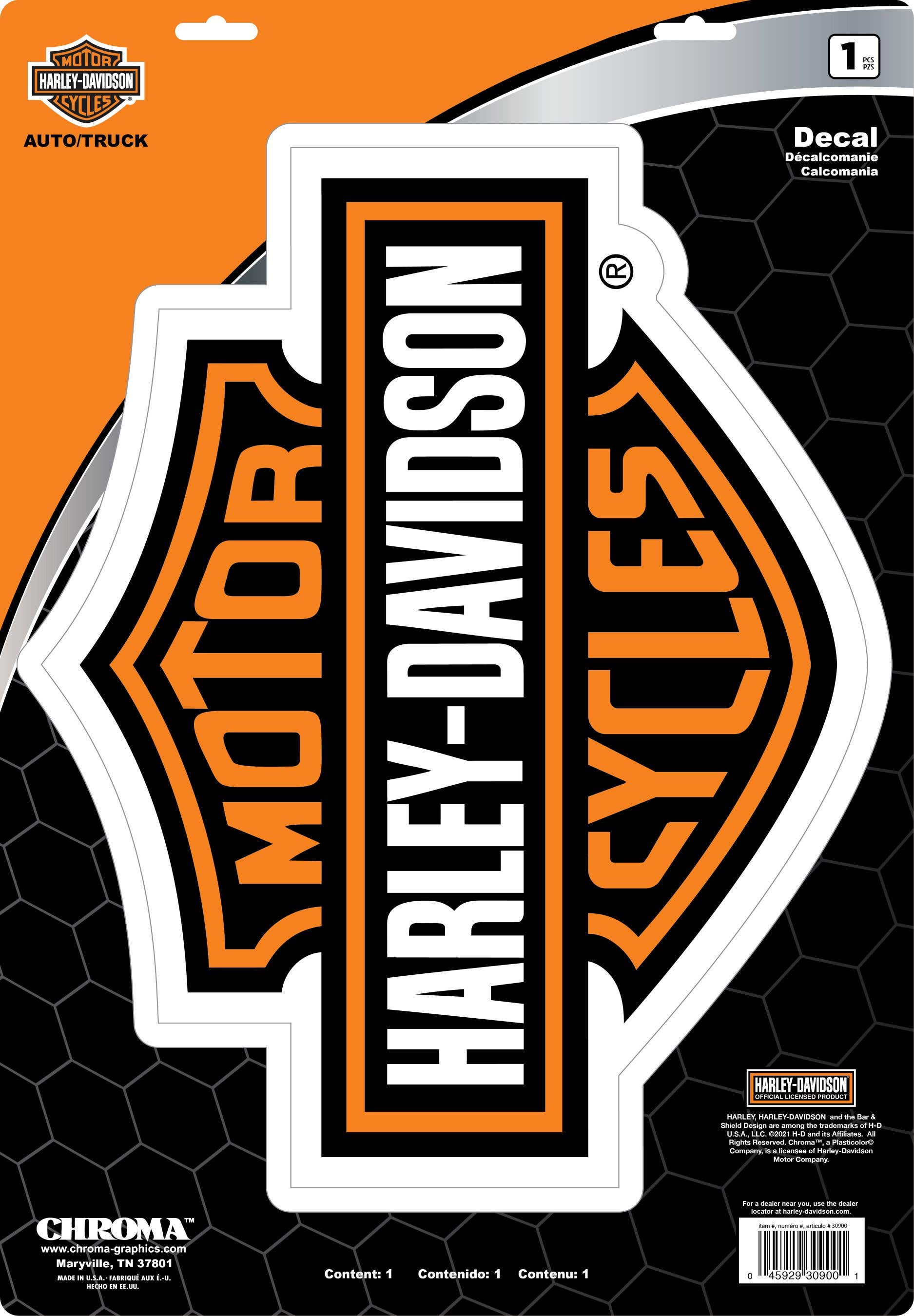 HARLEY-DAVIDSON LARGE 12.5 X 18 B&S DECAL
