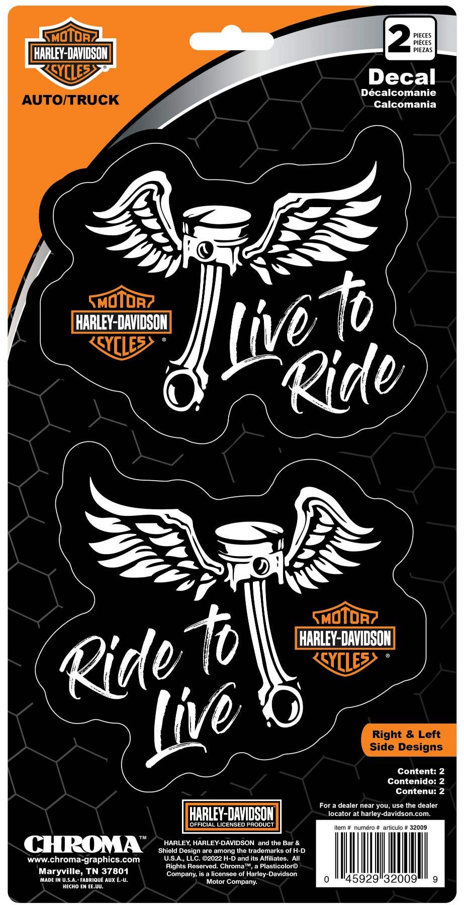 HARLEY-DAVIDSON LIVE TO RIDE WINGED PISTON 2-PIECE