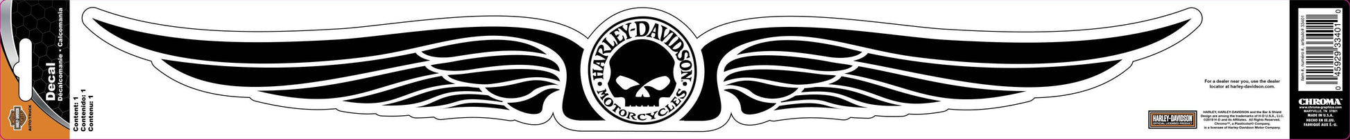 HARLEY-DAVIDSON SKULL WITH WINGS 2.5 X 26