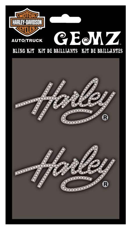 HARLEY-DAVIDSON SCRIPT GLITTER DECAL