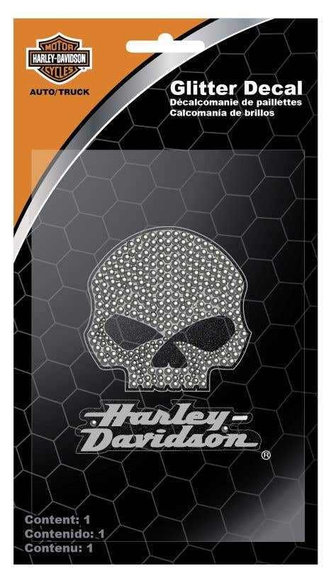 HARLEY-DAVIDSON SKULL GLITTER DECAL