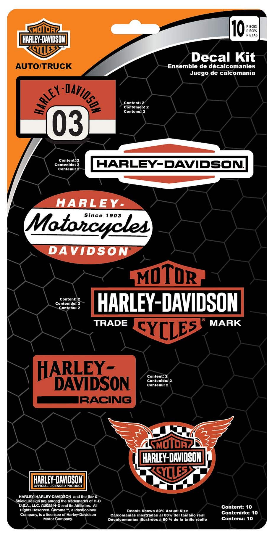 HARLEY-DAVIDSON VINTAGE RACE INSPIRED 10-PIECE DECAL