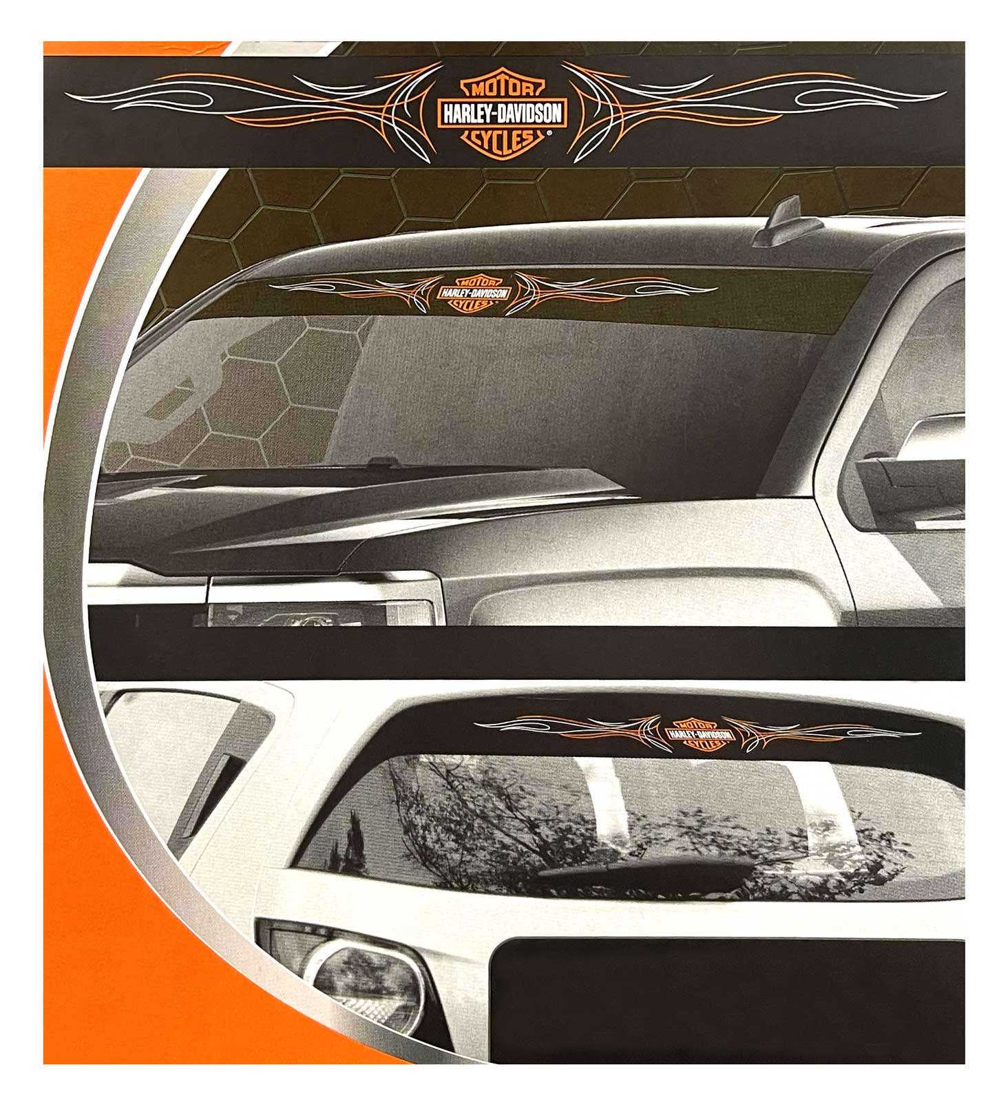 HARLEY-DAVIDSON BAR & SHIELD WITH PINSTRIPING WINDSHIELD DECAL