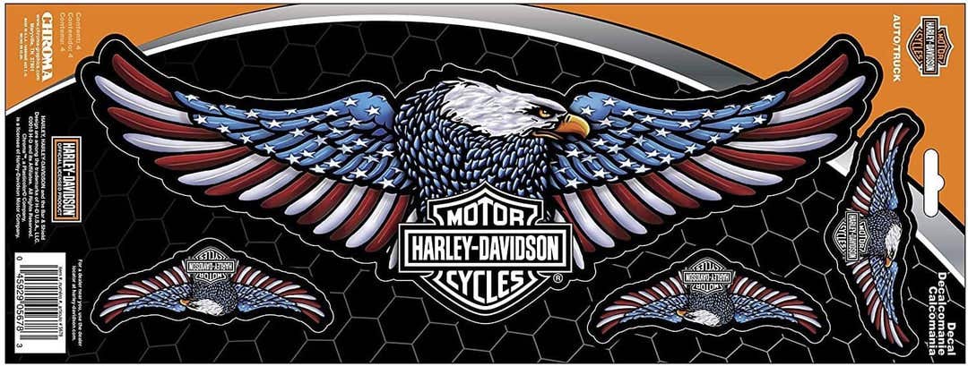 HARLEY-DAVIDSON EAGLE WITH BAR & SHIELD REAR WINDOW GRAPHIC0