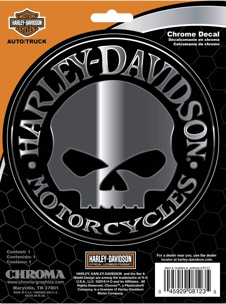 HARLEY-DAVIDSON SKULL CLASSIC EMBLEMZ DECAL 5.5 IN