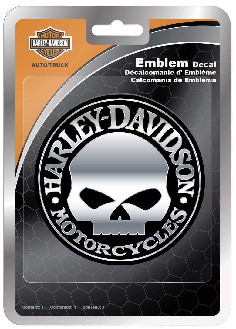 HARLEY-DAVIDSON WILLIE G SKULL INJECTION MOLDED EMBLEM DECAL