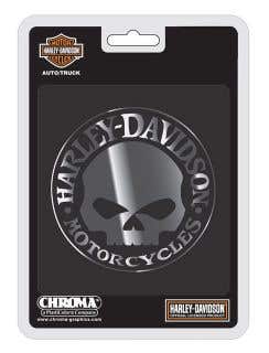 HARLEY-DAVIDSON WILLIE G SKULL INJECTION MOLDED EMBLEM DECAL