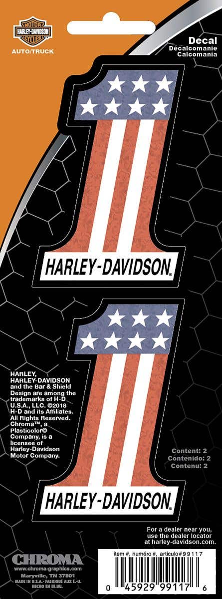 HARLEY-DAVIDSON #1 LOGO 2 PIECE 3 X 8