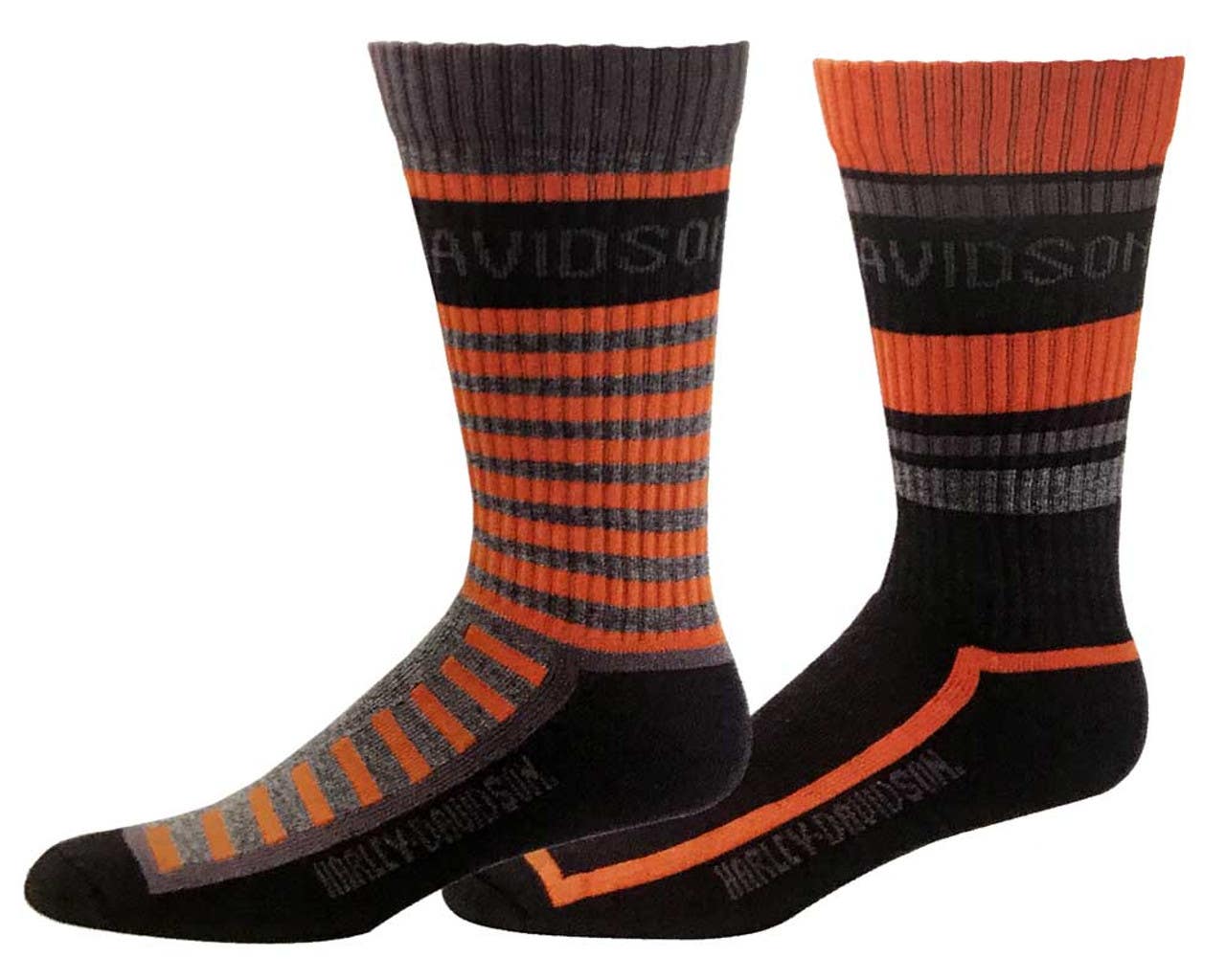 HARLEY-DAVIDSON MENS 2 PK PATTERNED RIDING SOCK - CREW