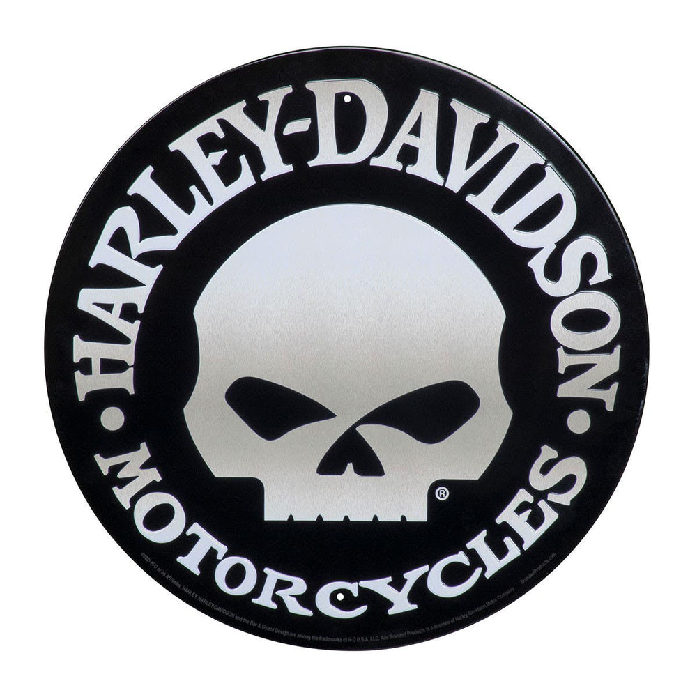 HARLEY-DAVIDSON SKULL TIN SIGN