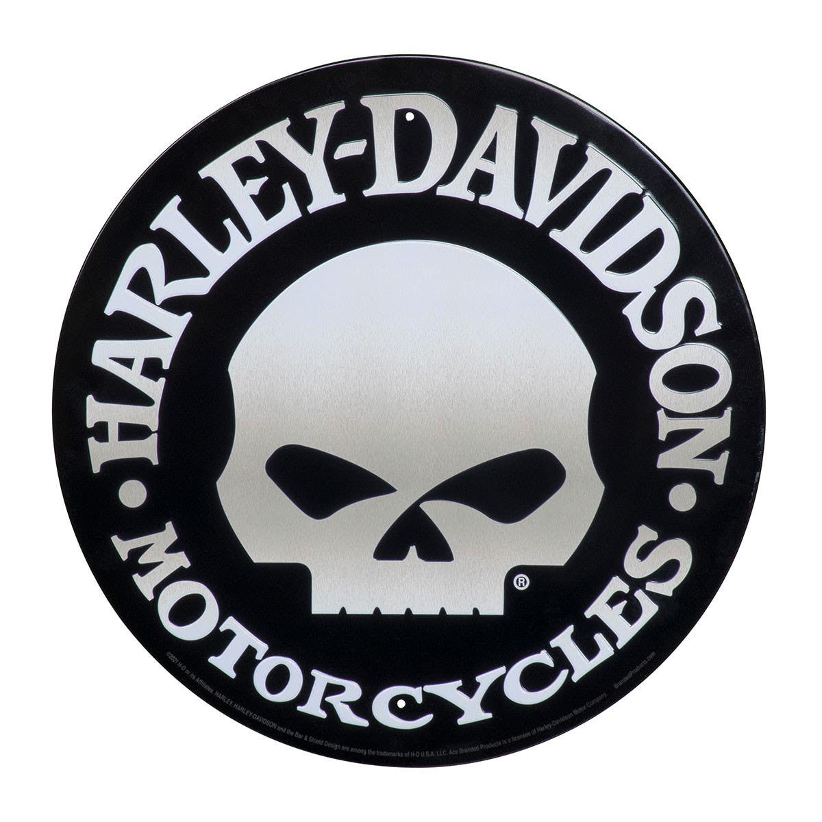 HARLEY-DAVIDSON SKULL TIN SIGN
