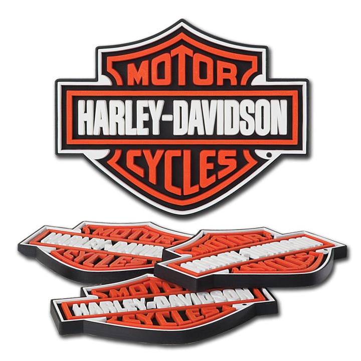 HARLEY-DAVIDSON BAR AND SHIELD LOGO RUBBER DRINK COASTERS SET